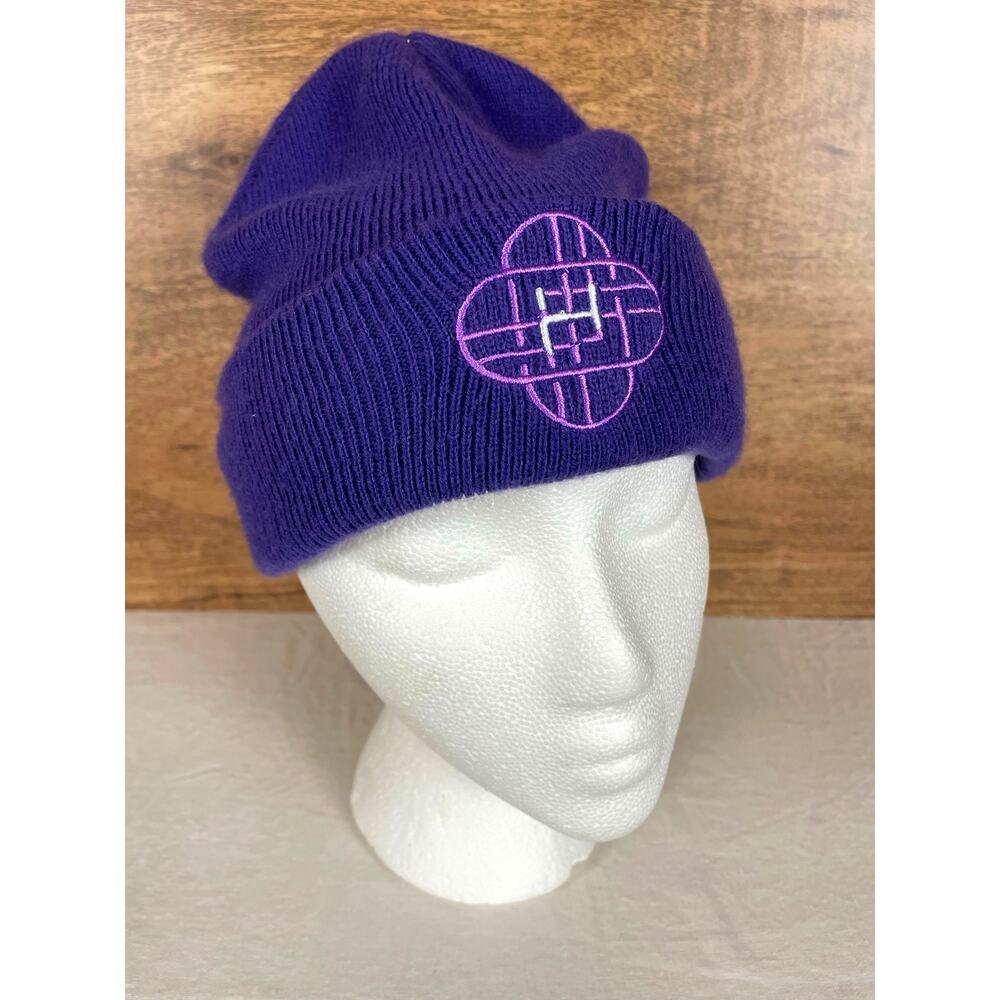 Netflix K-Pop Demon Hunters Beanie Hat Purple Embroidered Knit Cap OSFM